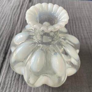 Fenton French Opalescent Perfume Bottle Dot Optic Melon Shape no stopper